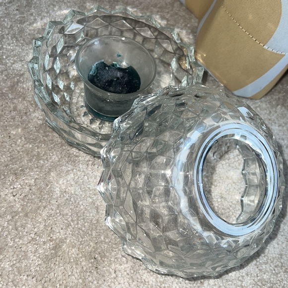 Round sphere diamond crystal votive candle holder inside - Picture 3 of 3